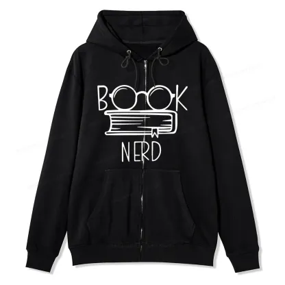 Pagewings Book Nerd Unisex Fleece Zip Up Hoodie