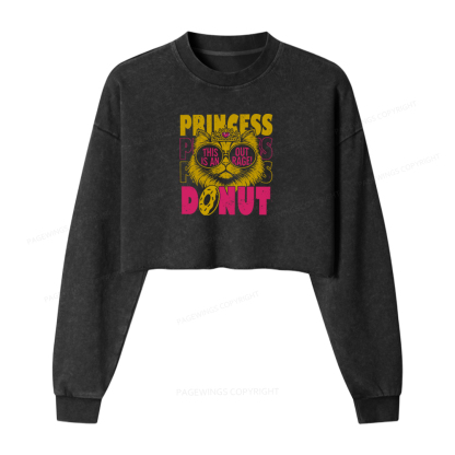 Pagewings Princess Donut Washed Crop Sweatshirt