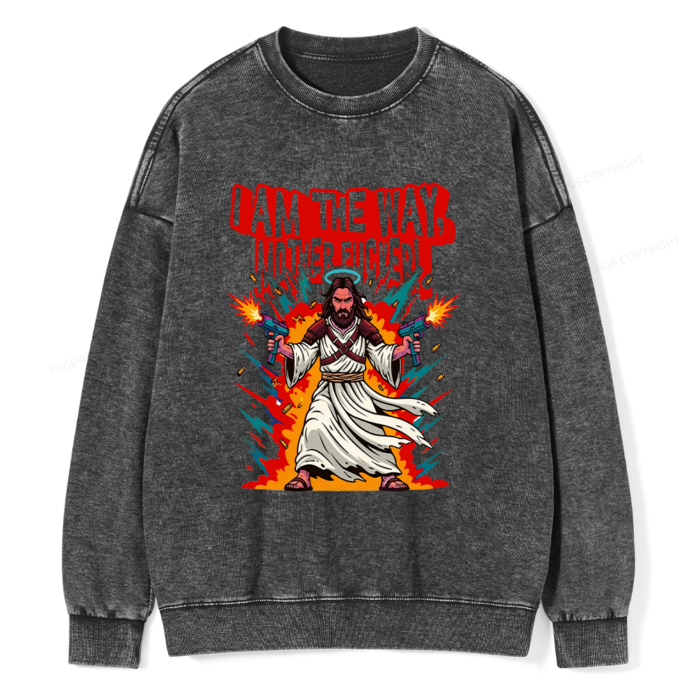 Pagewings I Am The Way Unisex Washed Sweatshirt