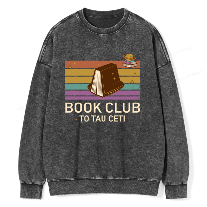 Pagewings Book Club To Star Unisex Washed Sweatshirt