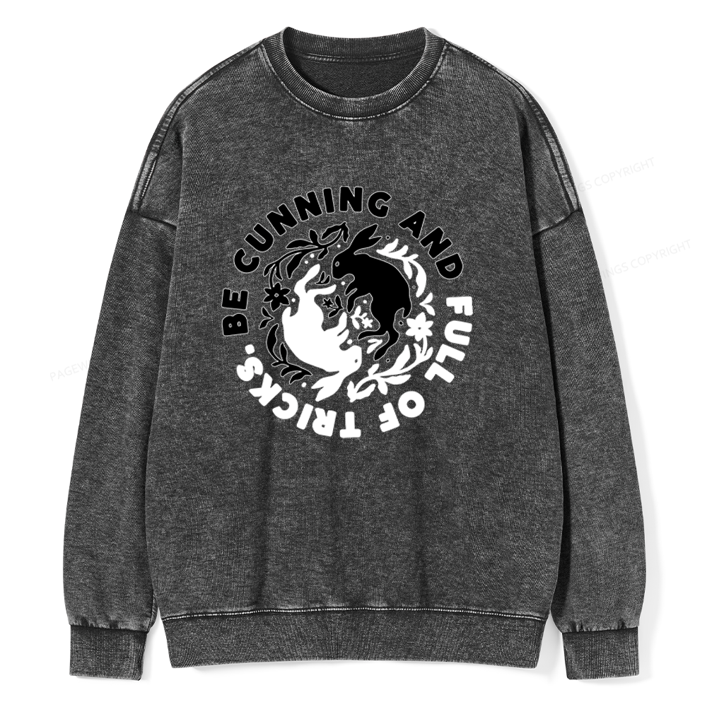 Pagewings Be Cunning And Full Of Tricks Unisex Washed Sweatshirt