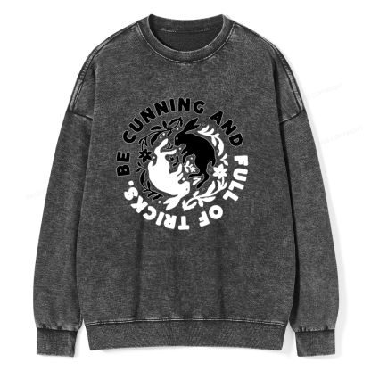 Pagewings Be Cunning And Full Of Tricks Unisex Washed Sweatshirt