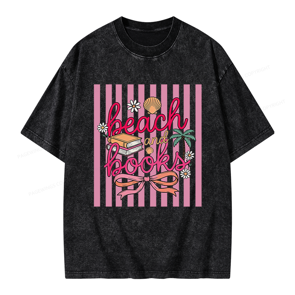 Pagewings Summer Reading Unisex Washed T-shirt