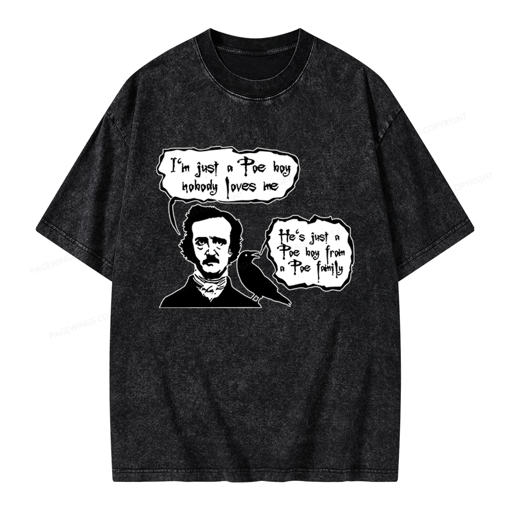 Pagewings I'm Just A Poe Boy Unisex Washed T-shirt