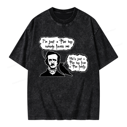 Pagewings I'm Just A Poe Boy Unisex Washed T-shirt
