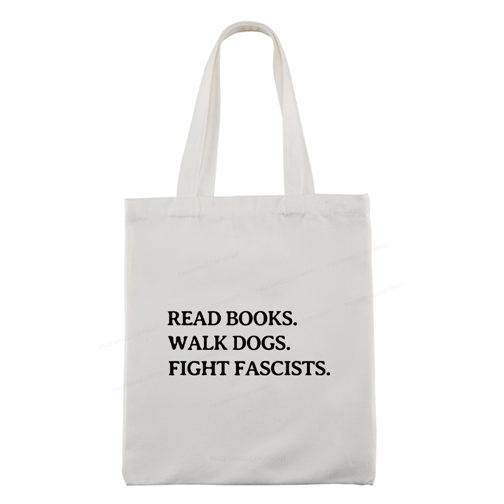 Pagewings Read Books Walk Dogs Tote Bag