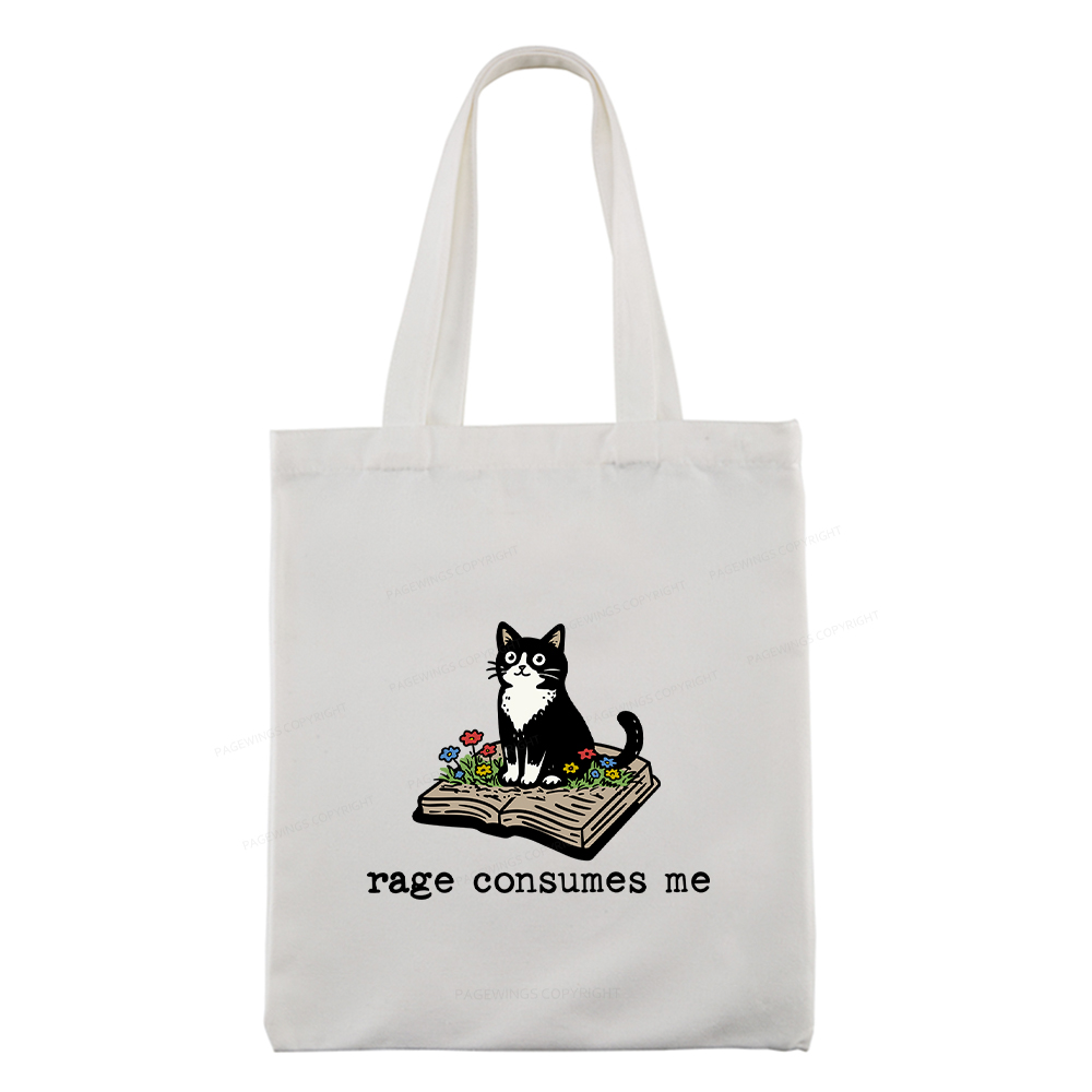 Pagewings Rage Consumes Me Tote Bag