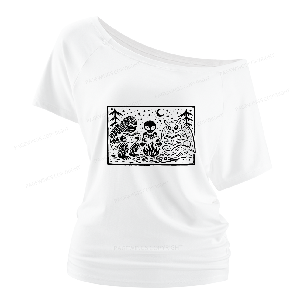 Pagewings Book Lover Women Off Shoulder T-shirts