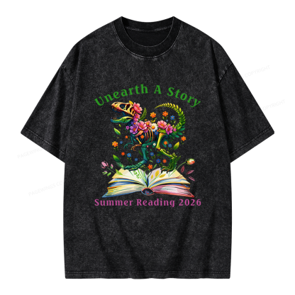 Pagewings Summer Reading 2026 Unisex Washed T-shirt