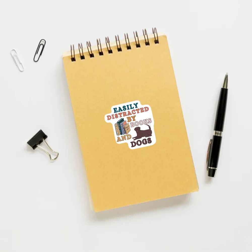Pagewings Easily Distracted By Books And Labrador Sticker