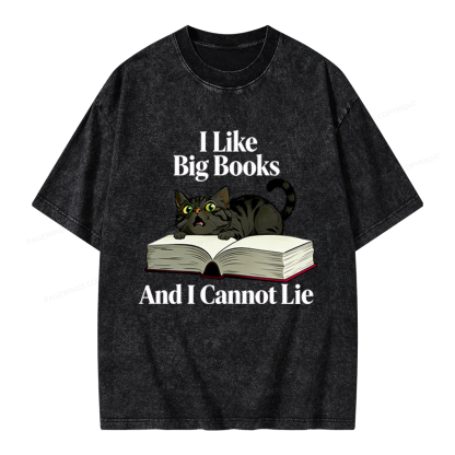 Pagewings I Like Big Books Unisex Washed T-shirt