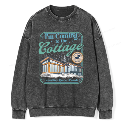 Pagewings I'm Coming to the Cottage Unisex Washed Sweatshirt
