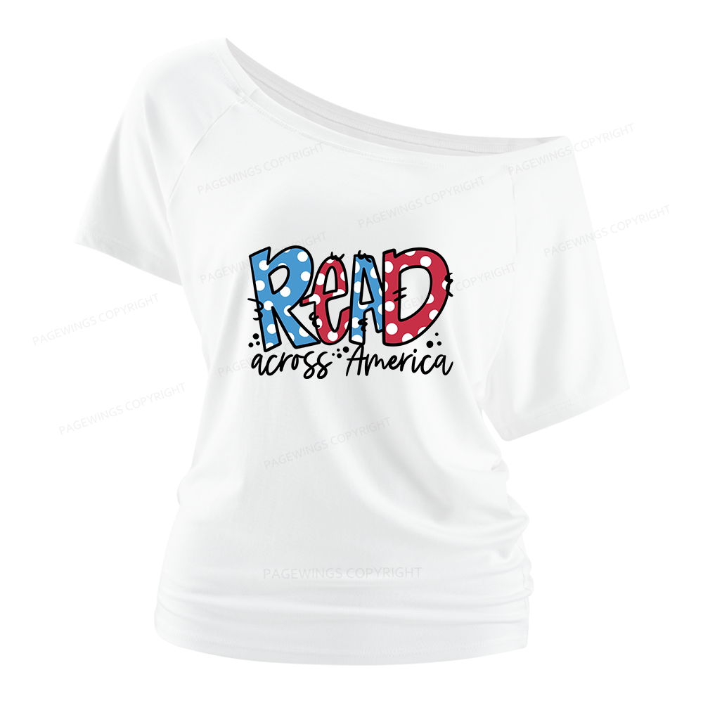 Pagewings Read Across America Women Off Shoulder T-shirts