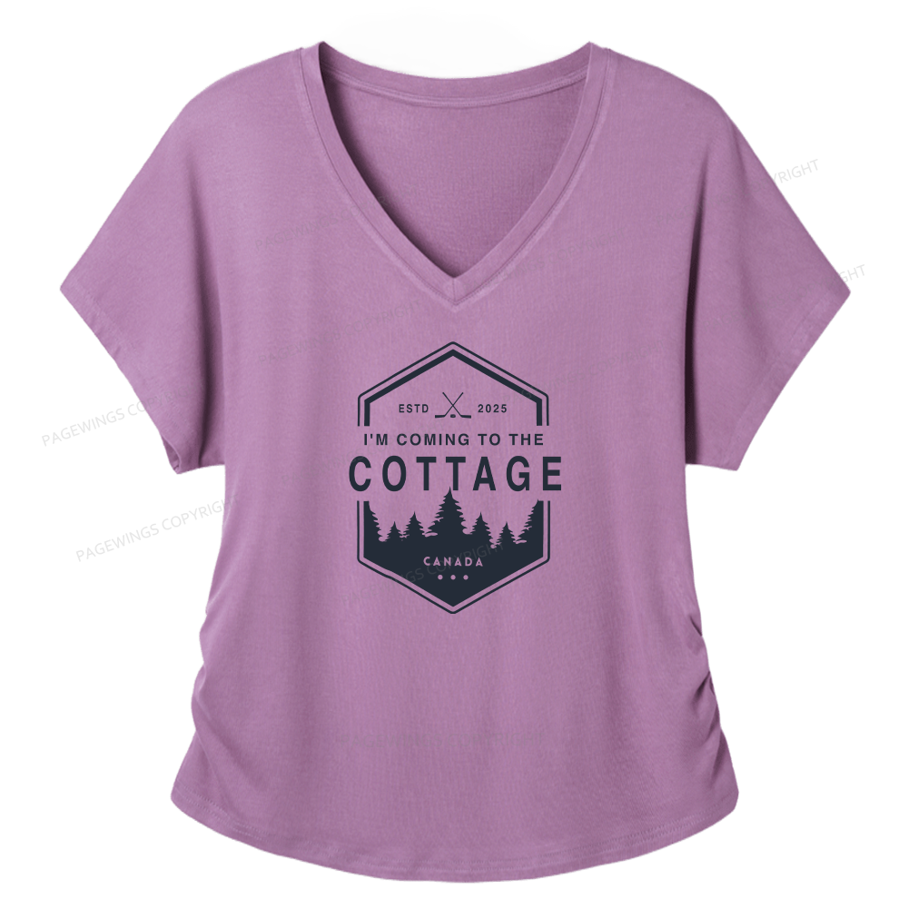 Pagewings Coming To The Cottage Soft Women's Modal V-neck T-shirt