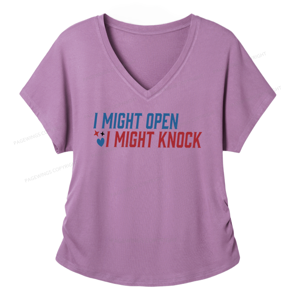 Pagewings I Might Knock Soft Women's Modal V-neck T-shirt
