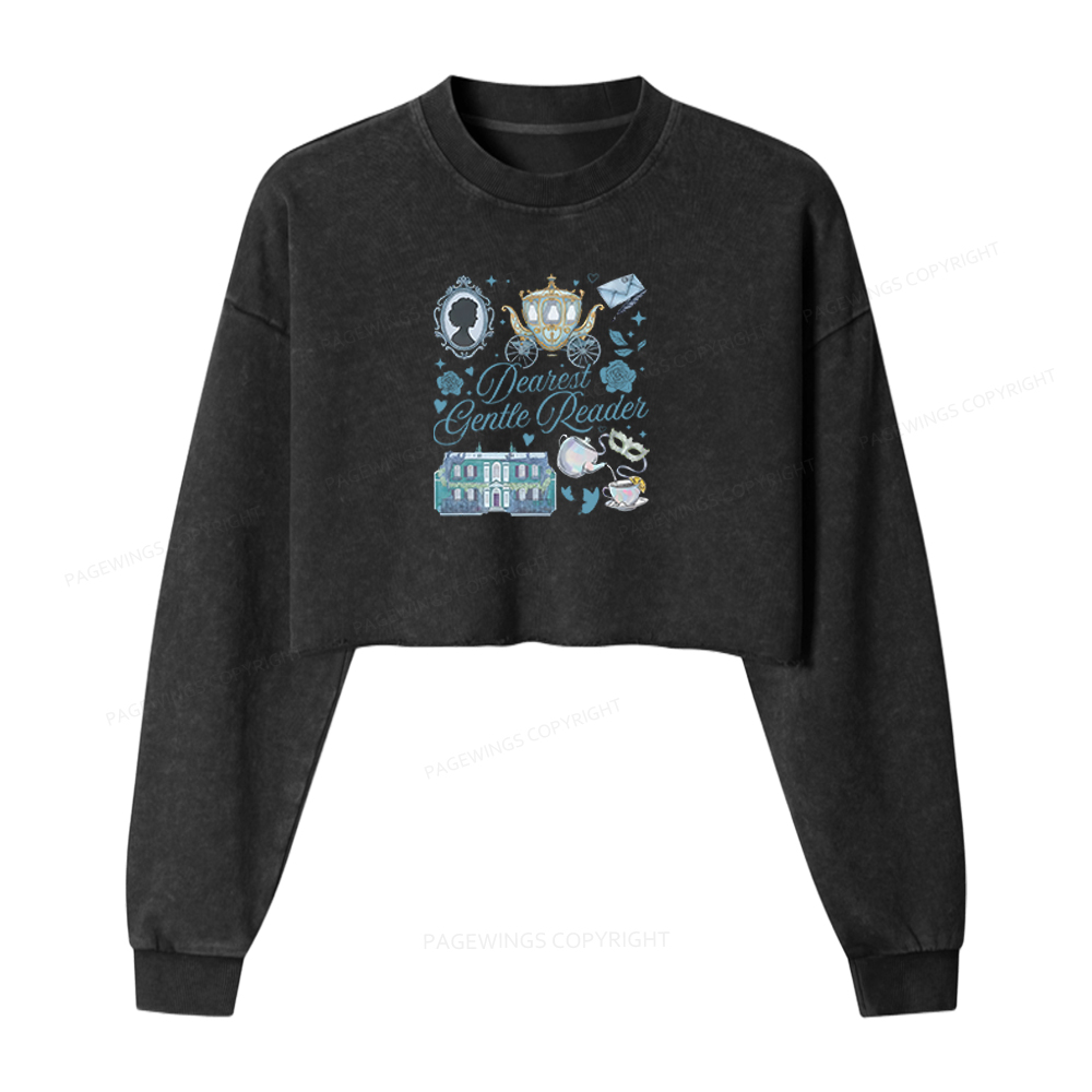 Pagewings Dearest Gentle Reader Washed Crop Sweatshirt