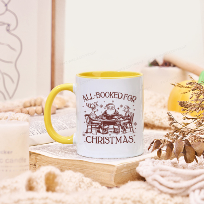 Pagewings Retro All Booked For Christmas Mug