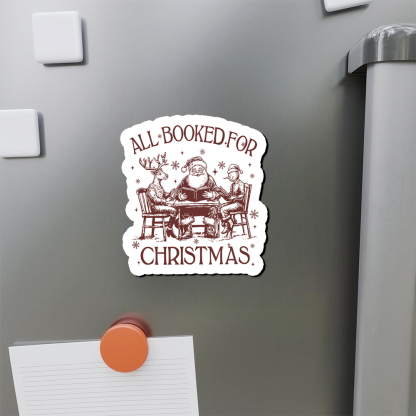 Pagewings Retro All Booked For Christmas Fridge Magnet