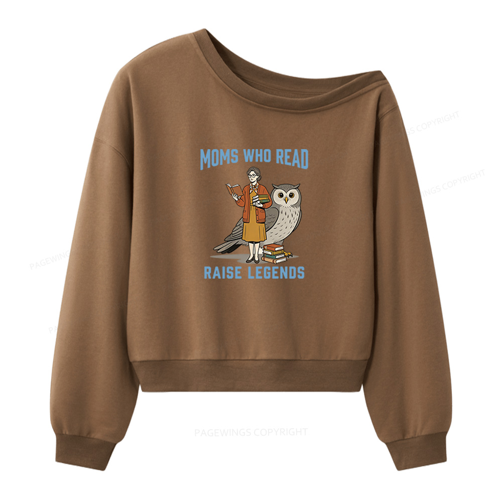 Pagewings Moms Who Read Raise Legends Women Off Shoulder Sweatshirt