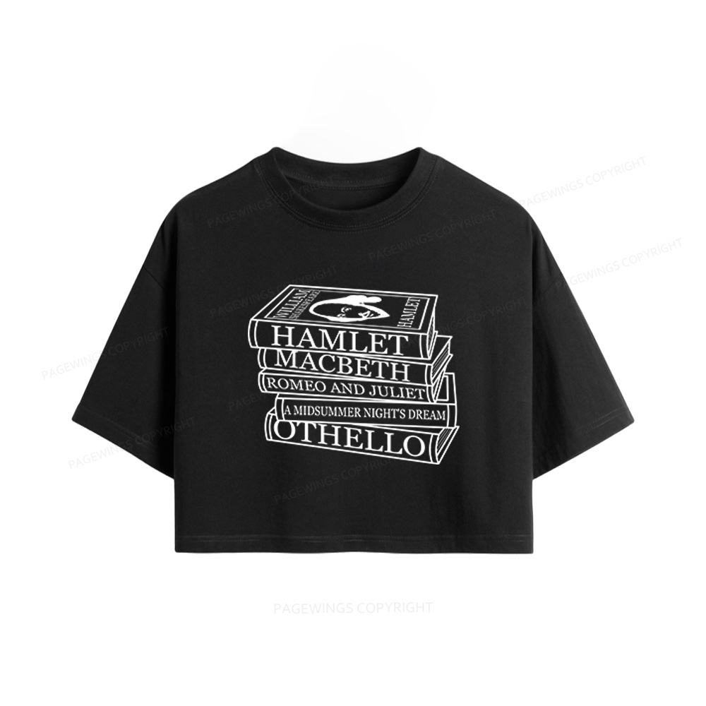 Pagewings Shakespeare Best Books Women Crop Tops