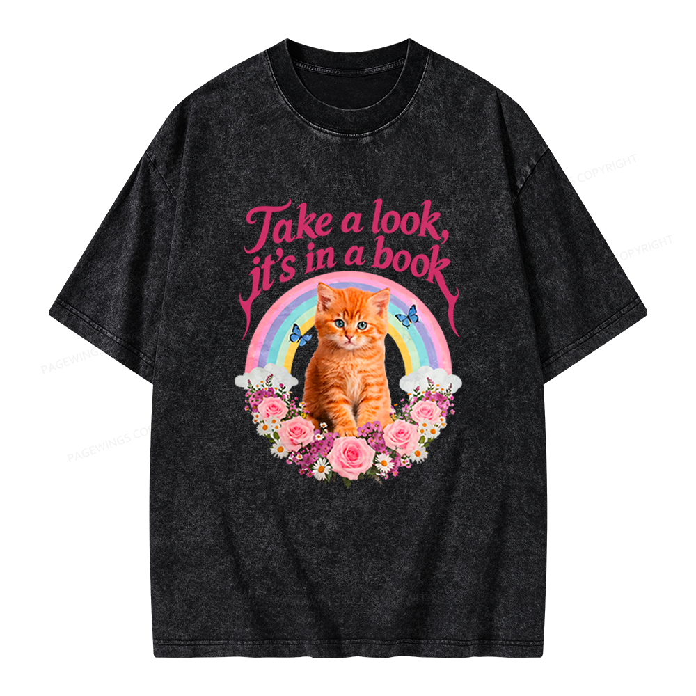 Pagewings Take A Look It's In A Book Unisex Washed T-shirt