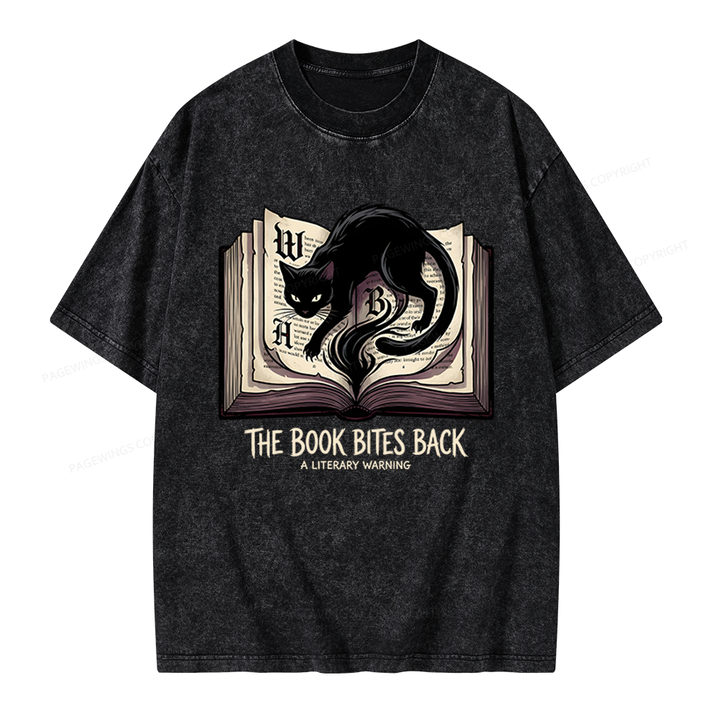 Pagewings The Book Bites Back Unisex Washed T-shirt