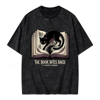 Pagewings The Book Bites Back Unisex Washed T-shirt