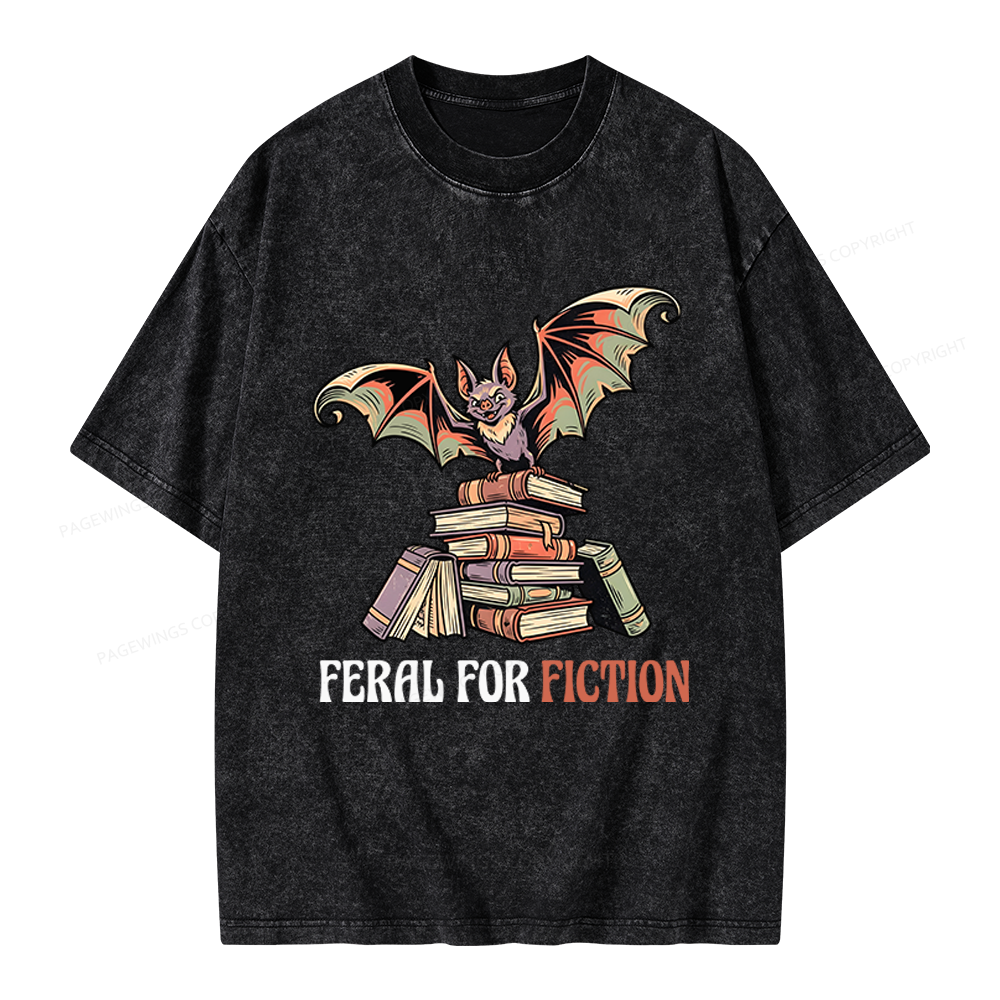 Pagewings Feral For Fiction Unisex Washed T-shirt