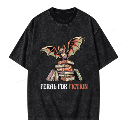 Pagewings Feral For Fiction Unisex Washed T-shirt