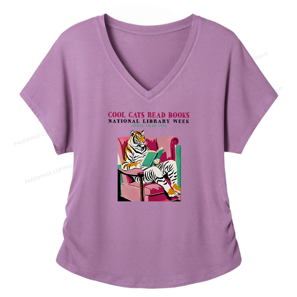 Pagewings Library Week Poster 1996 Soft Women's Modal V-neck T-shirt
