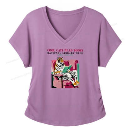 Pagewings Library Week Poster 1996 Soft Women's Modal V-neck T-shirt