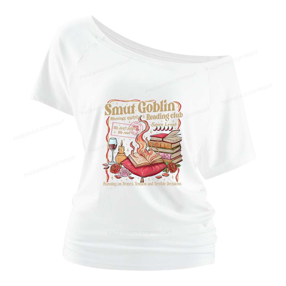 Pagewings Smut Goblin Dark Romance Women Off Shoulder T-shirts