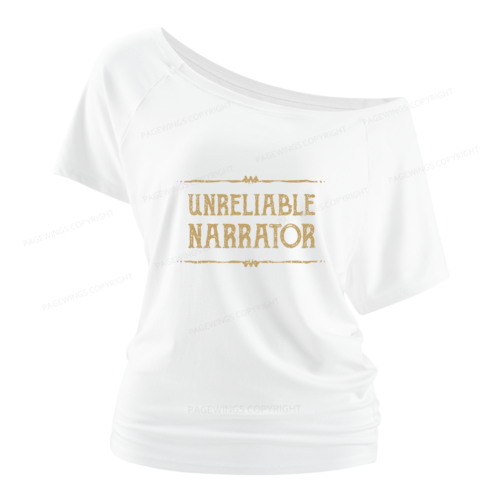 Pagewings Unreliable Narrator Women Off Shoulder T-shirts