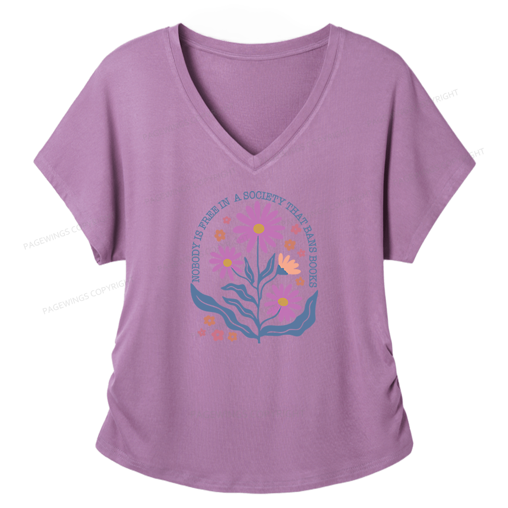 Pagewings Read Banned Books Soft Women's Modal V-neck T-shirt