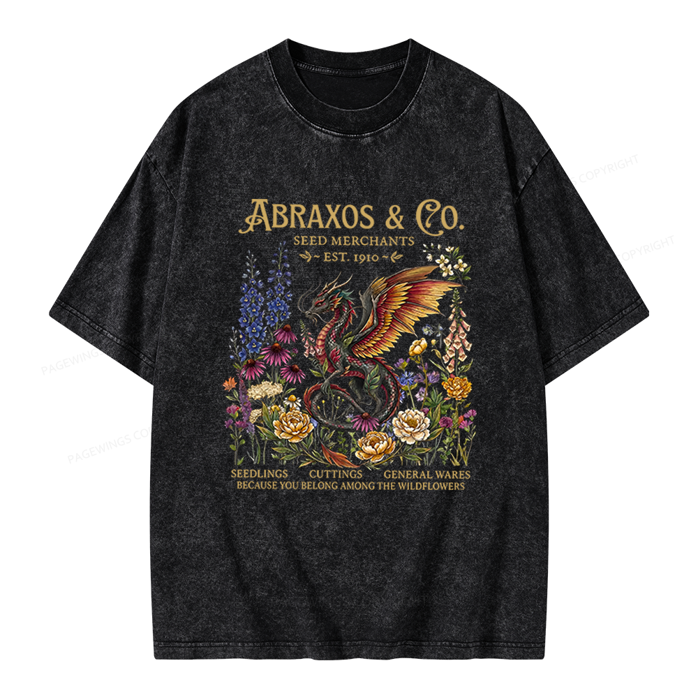 Pagewings Fantasy Books Lover Unisex Washed T-shirt