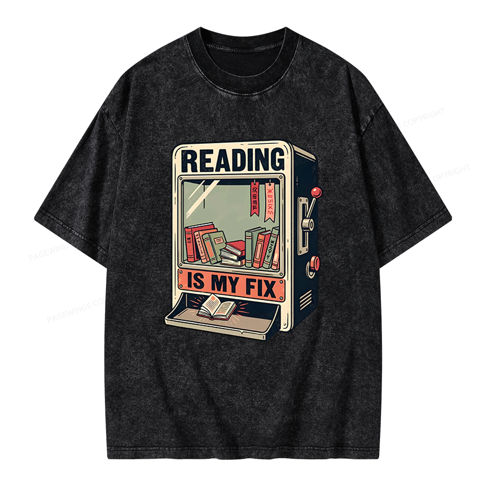 Pagewings Reading Is My Fix Unisex Washed T-shirt