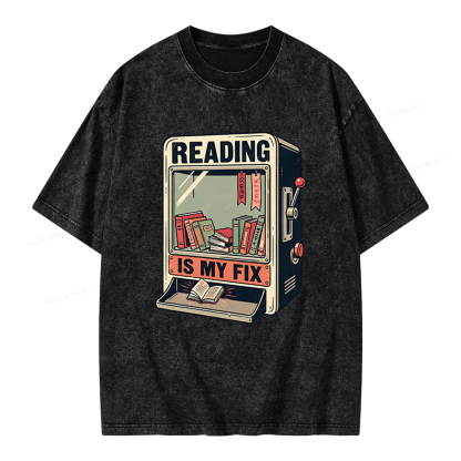 Pagewings Reading Is My Fix Unisex Washed T-shirt