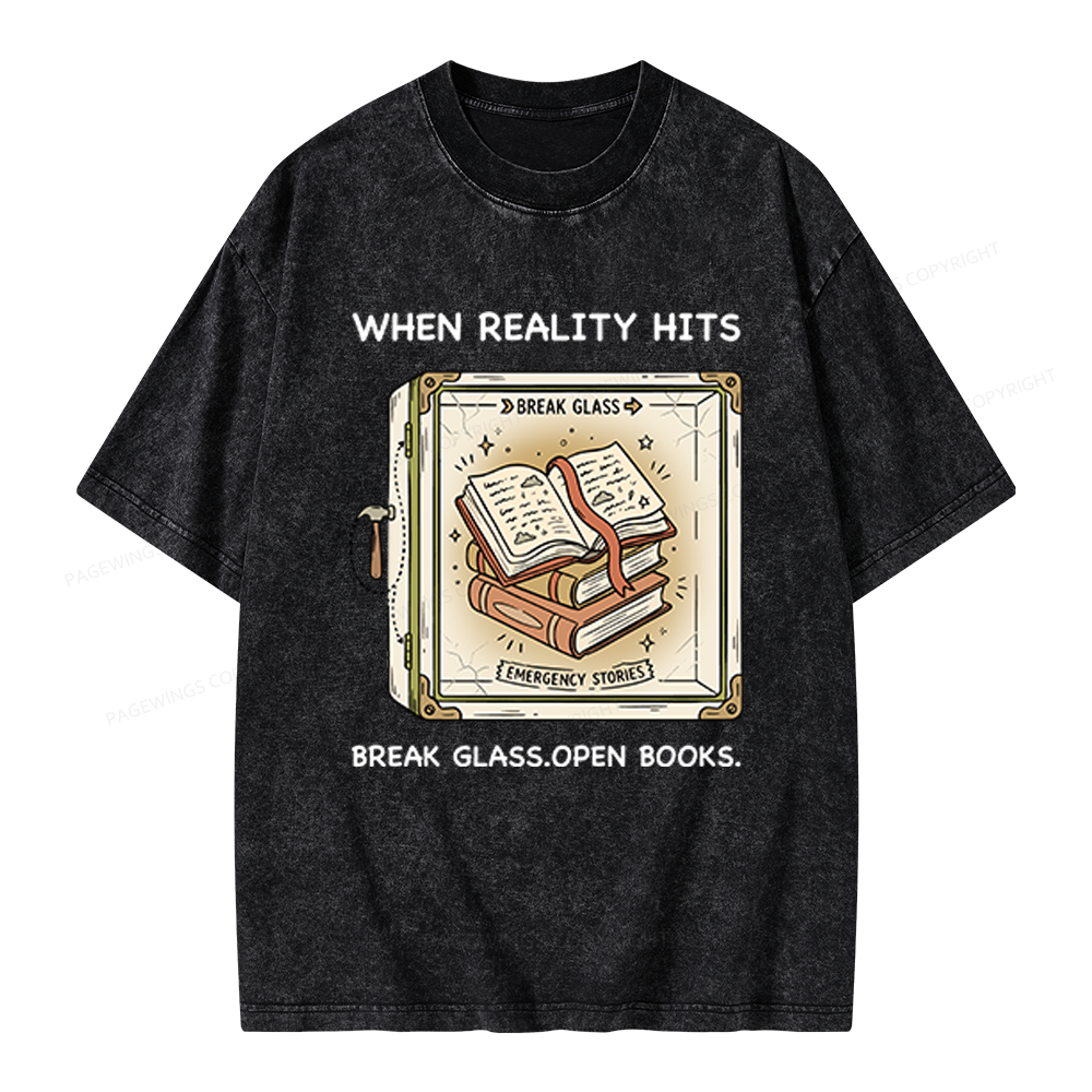 Pagewings Open Books Unisex Washed T-shirt