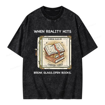 Pagewings Open Books Unisex Washed T-shirt