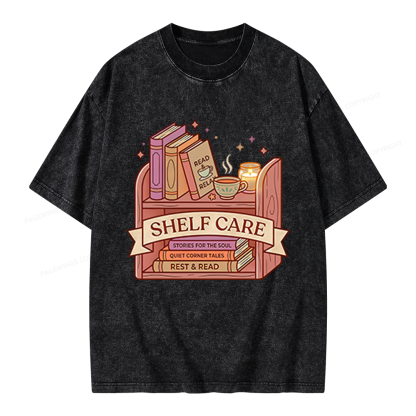 Pagewings Shelf Care Unisex Washed T-shirt
