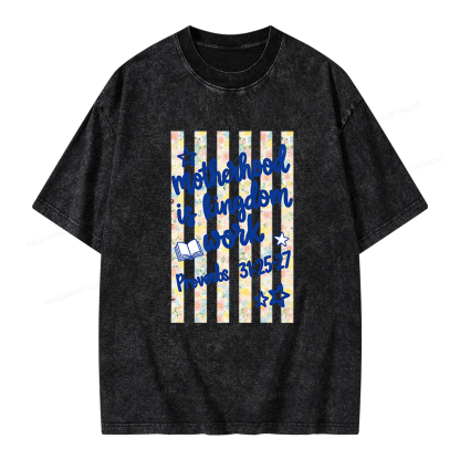 Pagewings Motherhood Is Kingdom Work Unisex Washed T-shirt