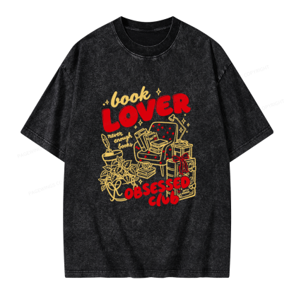 Pagewings Book Lover Obsessed Club Unisex Washed T-shirt