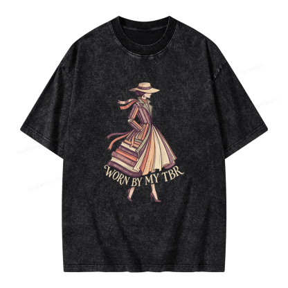 Pagewings Worn By My TBR Unisex Washed T-shirt