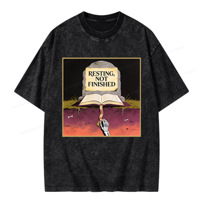 Pagewings Resting Not Finished Unisex Washed T-shirt