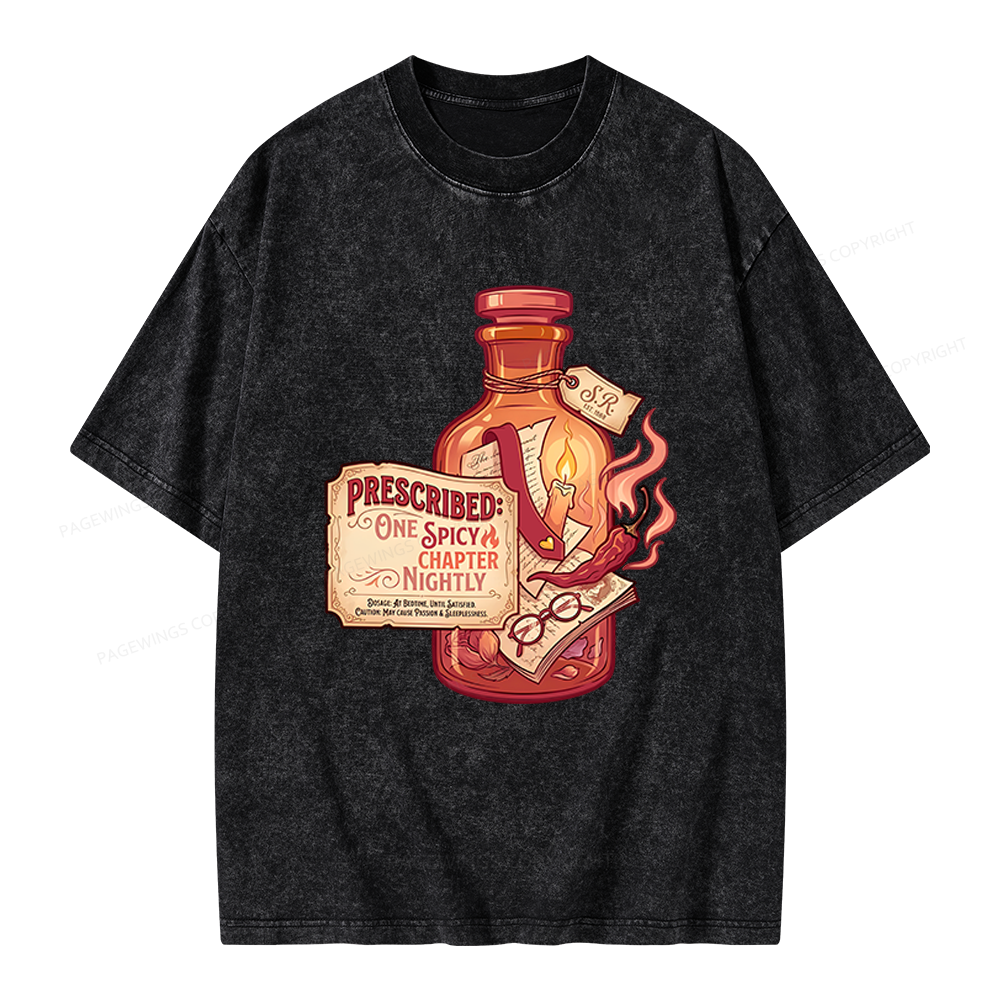 Pagewings One Spicy Chapter Nightly Unisex Washed T-shirt