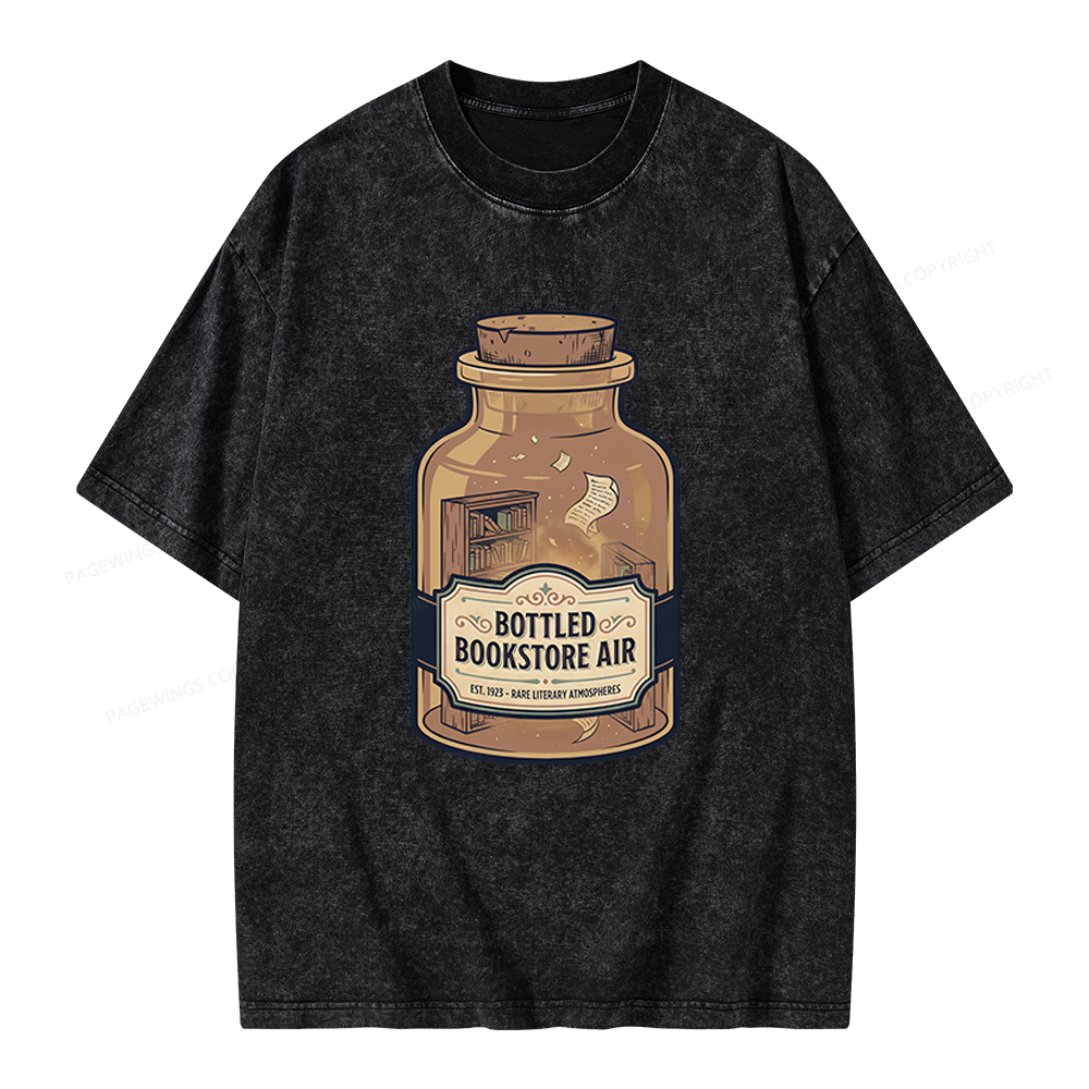 Pagewings Bottled Bookstore Air Unisex Washed T-shirt