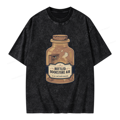 Pagewings Bottled Bookstore Air Unisex Washed T-shirt