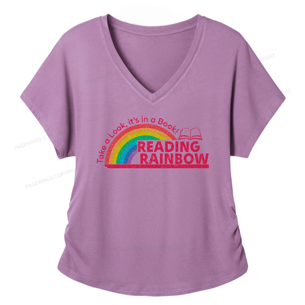 Pagewings Retro Librarian Soft Women's Modal V-neck T-shirt  