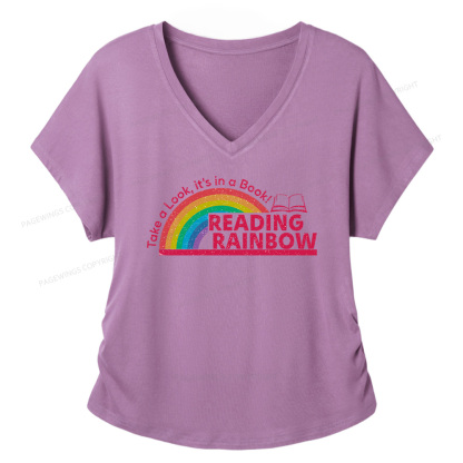 Pagewings Retro Librarian Soft Women's Modal V-neck T-shirt  