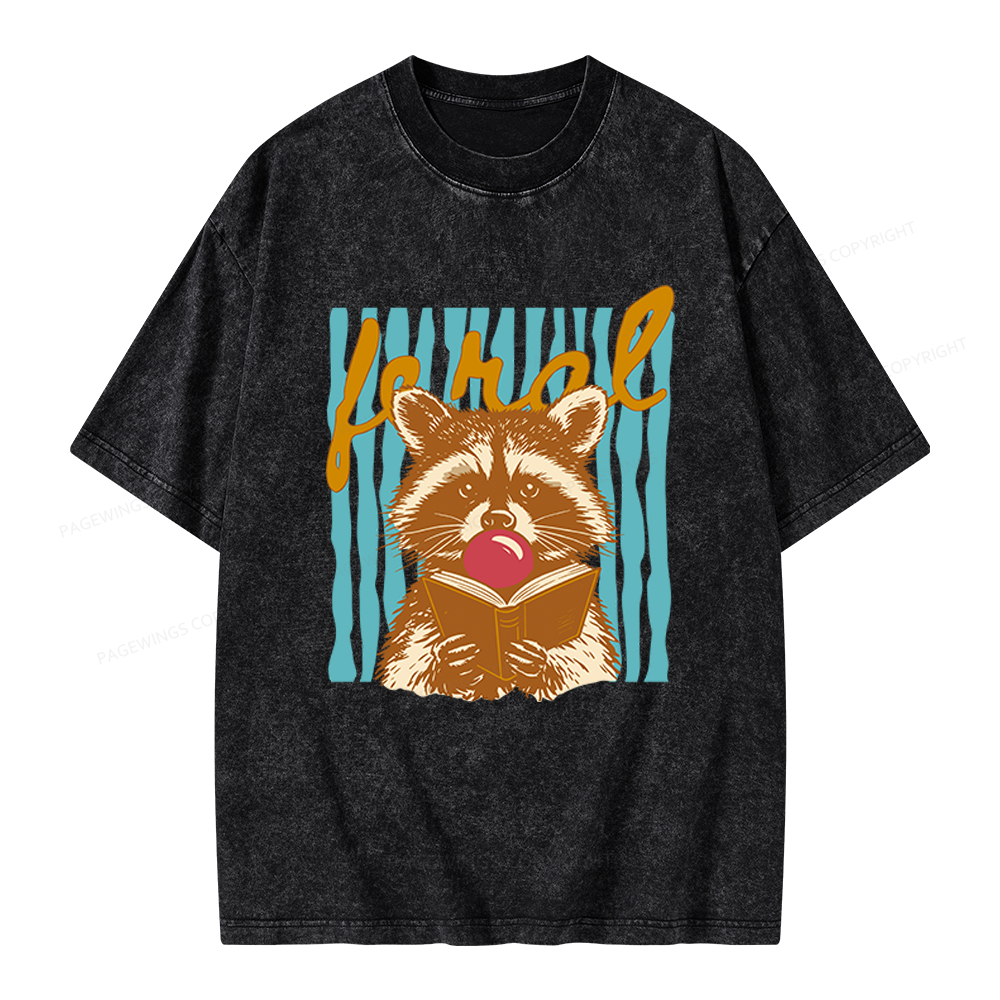 Pagewings Feral Girl Summer Unisex Washed T-shirt